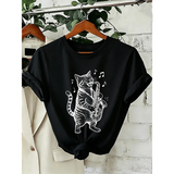 Unisex Musical Cat Tee - Black - Sax Cat Shirt - 5XL - Polyester - image 9