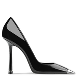 Women's Genuine Leather Metal Toe Heels - Black -  8cm Stiletto - 42 B - Genuine Patent Leather - image 6