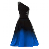 Women's Gradient Chiffon Cocktail Dress - Black/Blue - Dress - 26W - Polyester/Chiffon - image 2