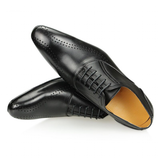 Men's Genuine Leather Brogue Shoes - Black - Men's Formal Shoes - 47 B - Genuine Leather - image 3