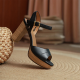 Women's Real Leather Chunky Summer Sandals - Auburn - Strappy Sandals - 40 B - Genuine Leather - image 18