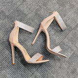 Women's Designer Bling Shimmer Sandals - Apricot - Stiletto Sandals - 43 B - PU Leather - image 13
