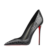 Women's Red Sole Buckled Stilettos - Black Buckled - 1 / 12cm Stiletto - 46 B - PU Suede Leather - image 7