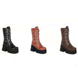 Women's Gothic Punk Platform Shoes - Black - 1 - Platform Shoes - 43 B - PU Leather - image 6