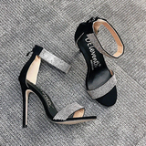 Women's Designer Bling Shimmer Sandals - Apricot - Stiletto Sandals - 43 B - PU Leather - image 20