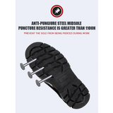 Men's Steel Cap Toe High-Top Work Boots - Black - 48 B - PU Leather - image 23