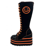Women's Canvas Platform Wedge Sneakers - Black/Orange - Pumpkin - Platform Sneakers - 46 B - Canvas - image 19