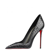 Women's Red Sole Snake Print Stilettos - Black - 1 / 12cm Stiletto - 46 B - PU Suede Leather - image 2
