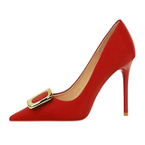 Funki Buys | Shoes | Women's Square Buckle Pointed Toe Pumps