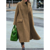 Women's Long Woolen Loose Overcoat - Black - Ladies Coat - XXL - Wool Blend - image 15