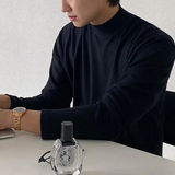Men's Thin Lightweight Mock Turtleneck - Black - Lightweight Sweater - 4XL - Polyester - image 9