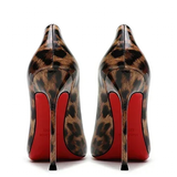 Women's Patent Leopard Red Sole Stilettos - Leopard - 12cm - 46 B - Genuine Patent Leather - image 2