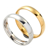 Unisex Titanium Gold Silver Rainbow Rings - Gold - 4mm Ring - 13 - Stainless Steel - image 1