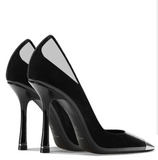 Women's Genuine Leather Metal Toe Heels - Black -  8cm Stiletto - 42 B - Genuine Patent Leather - image 13