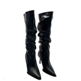 Women's Fashion Pointed Toe Stiletto Boots - White - Stiletto Boots - 40 B - PU Leather - image 3