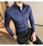 Men's Slim Fit British Style Dress Shirt 7XL - Royal Blue - Slim Fit Dress Shirt - 7XL - Polyester - image 30