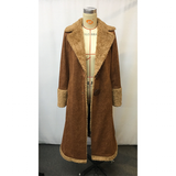 Women's Western Vintage Plush Coat - Brown - Long Jacket - XXXL - image 2