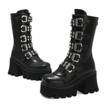 Women's Gothic Punk Platform Shoes - Black - 1 - Platform Shoes - 43 B - PU Leather - image 15