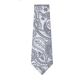Men's 5 Pcs Classic Silk Paisley Tie Vest Set - Silver Gray - 5pc Tie Set - MJ-0103 - 3XL - Silk - image 6