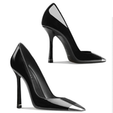 Women's Genuine Leather Metal Toe Heels - Black -  8cm Stiletto - 42 B - Genuine Patent Leather - image 7