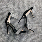 Women's Designer Bling Shimmer Sandals - Apricot - Stiletto Sandals - 43 B - PU Leather - image 18