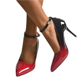Women's Gradient Color High Stilettos - Red - Gradient Stilettos - PU Patent Leather - image 1