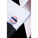 Funki Buys | Neckties | Men's 3 Pcs Pink Navy Striped Tie Set