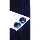 Funki Buys | Neckties | Men's 3 Pcs Blue Striped Silk Tie Set