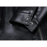 Men's Leather Fleece Lined Short Jackets - Black - Men's Business Jacket - 7XL - Genuine Leather - image 22