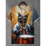 Unisex Space Cat Tee - Yellow - Cat Shirt - 5XL - Polyester - image 23