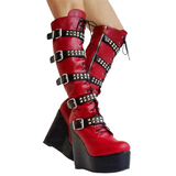 Women's Colorful Custom Platform Boots - Red - LGZ4702 / Boots - 14 B - PU Leather - image 23