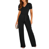 Women's Elegant Wide Leg Dress Pantsuit - Purple - Jumpsuit - XXXL - Polyester - image 1