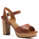 Women's Real Leather Chunky Summer Sandals - Auburn - Strappy Sandals - 40 B - Genuine Leather - image 3