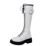 Women's Gothic Big Buckle Knee High Boot - Black - Boots - 10.5 B - PU Leather - image 21