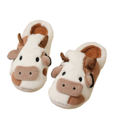 Women's Cute Plush Warm Cow Slippers - Brown/White - Cow Slippers - XXL - Plush - image 29