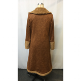 Women's Western Vintage Plush Coat - Brown - Long Jacket - XXXL - image 5