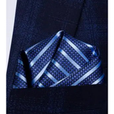 Funki Buys | Neckties | Men's 3 Pcs Blue Striped Silk Tie Set