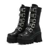 Women's Gothic Punk Platform Shoes - Black - 1 - Platform Shoes - 43 B - PU Leather - image 13