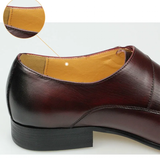 Men's Genuine Leather Pointed Toe Shoes - Wine Red - Dress Shoes - 50 B - Genuine Leather - image 19