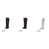 Women's Over-The-Knee-High Flat Boots - Black - Over Knee Boots - 14 B - PU Leather - image 32