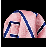 Funki Buys | Neckties | Men's 3 Pcs Pink Navy Striped Tie Set