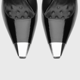 Women's Genuine Leather Metal Toe Heels - Black -  8cm Stiletto - 42 B - Genuine Patent Leather - image 8