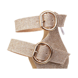Women's Silver Gold High Gladiator Sandal - Gold - Platform Sandals - 3 B - PU Leather - image 27