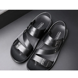 Men's Summer Fashion Leather Sandals - Brown - Sandals - 48 B - PU Leather - image 23