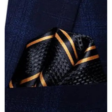 Funki Buys | Neckties | Men's 3 Pcs Black Gold Striped Tie Set