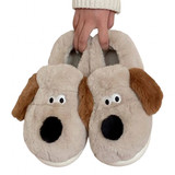 Women's Cute Puppy Slippers - Khaki - Full Puppy Slippers - 34-35 - Plush - image 25