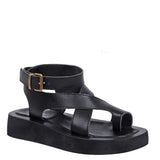 Women's Genuine Leather Summer Sandal - Black - Chunky Flat Sandals - 43 B - Genuine Leather - image 3