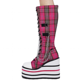 Women's Platform Canvas Wedge Sneakers - Red/White - Platform Sneakers - 46 B - Canvas - image 17