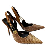 Women's Metallic Beaded High Slingbacks - Gold - 1 6129 / Slingbacks - 42 B - PU Leather - image 21