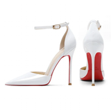 Women's Patent Leather High Heel Stilettos - Wine Red - 1 / 12cm Heel - 45 B - Genuine Patent Leather - image 14